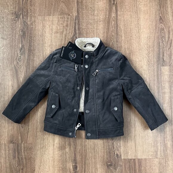 Urban Republic Other - NWT Urban Republic Gray Sueded Bomber Sherpa Aviator Jacket Sz 3T